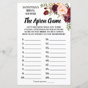Tha Apron bridal shower game english spanish
