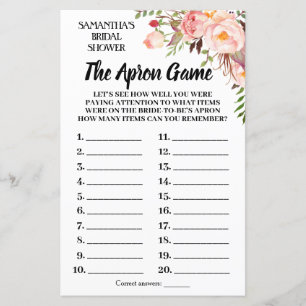 Tha Apron bridal shower game english spanish