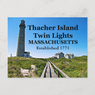 Thacher Island Twin Lights, Massachusetts Postcard