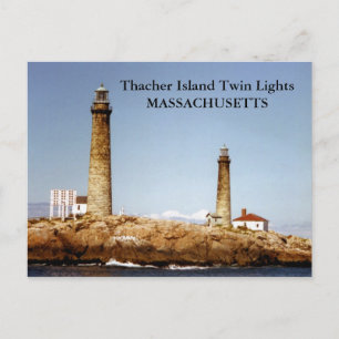 Thacher Island Twin Lights, Massachusetts Postcard