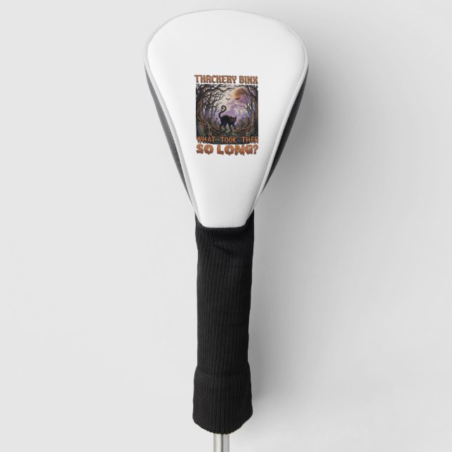 Thackery Binx Black Cat Halloween Graveyard Bats_1 Golf Head Cover (Front)