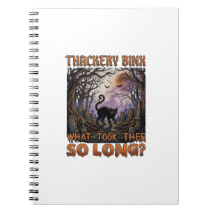 Thackery Binx Black Cat Halloween Graveyard Bats_1 Notebook