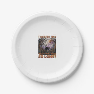 Thackery Binx Black Cat Halloween Graveyard Bats_1 Paper Plate