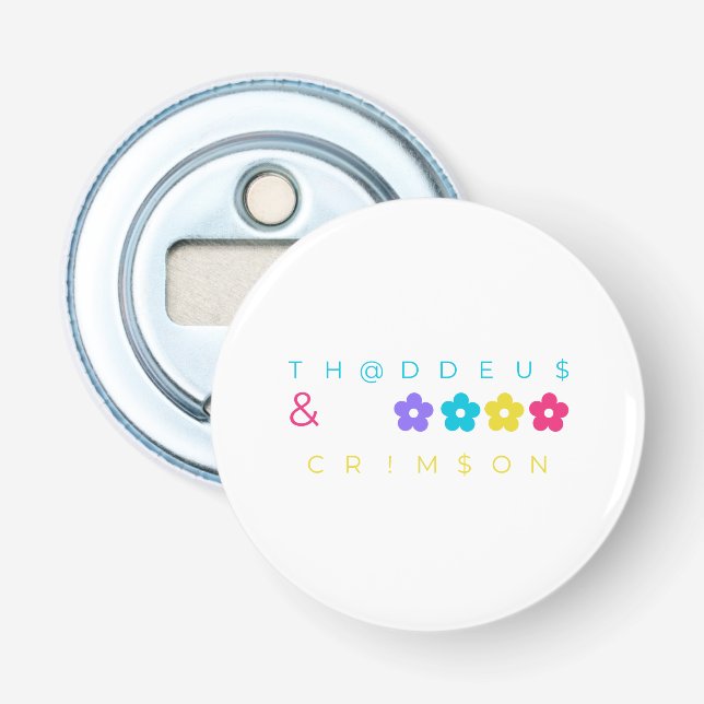 thaddeus & crimson $THCBand Designer Merch Bottle Opener (Front)