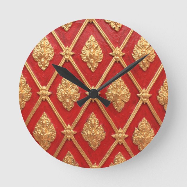 Thai art pattern round clock (Front)