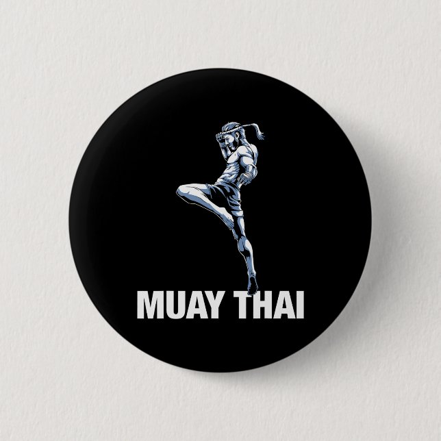Thai Boxing And Kickboxing  6 Cm Round Badge (Front)