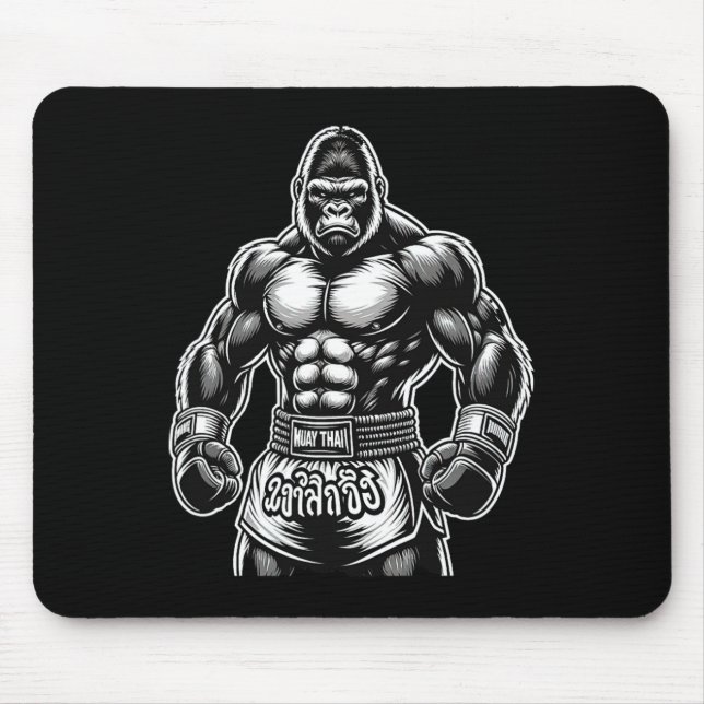 Thai Boxing And Kickboxing - Muay Thai Gorilla  Mouse Mat (Front)