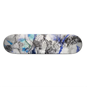 Thai Boxing Blue smoke design Skateboard