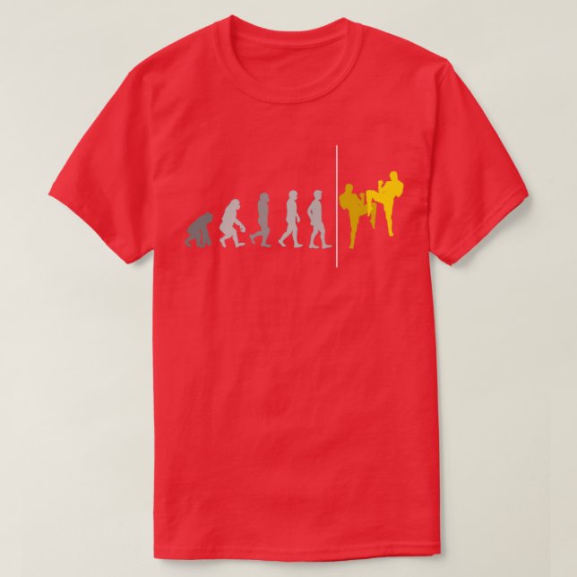 Thai Boxing Evolution Kick Boxing Muay Thai T-Shirt (Design Front)