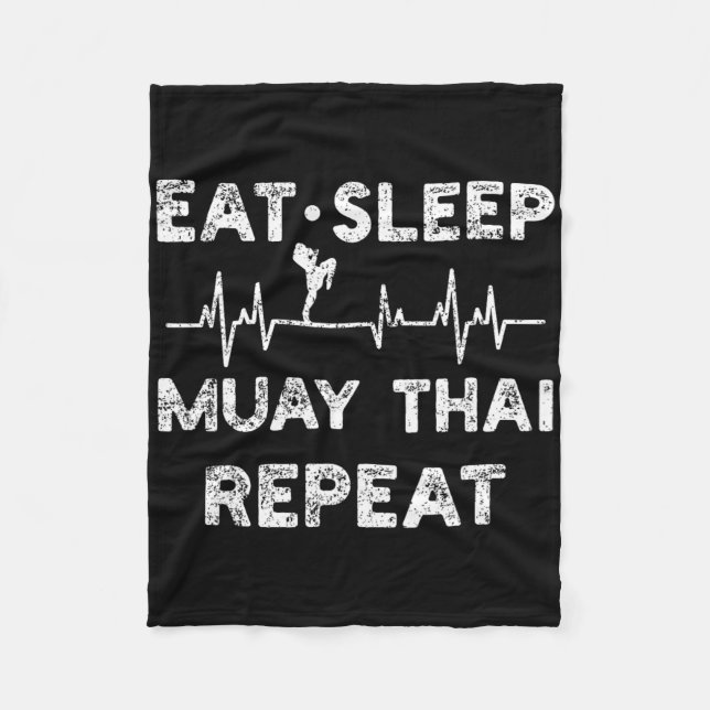Thai Boxing Muay Thai Kickboxing  Fleece Blanket (Front)