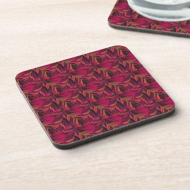 Thai Brocades Violet Sunset Grasses Coaster (Left Side)