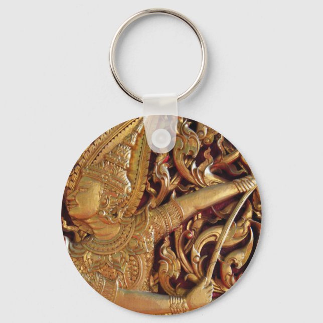 Thai Buddhist Temple Detail Key Ring (Front)