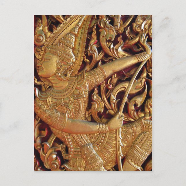 Thai Buddhist Temple Detail Postcard (Front)