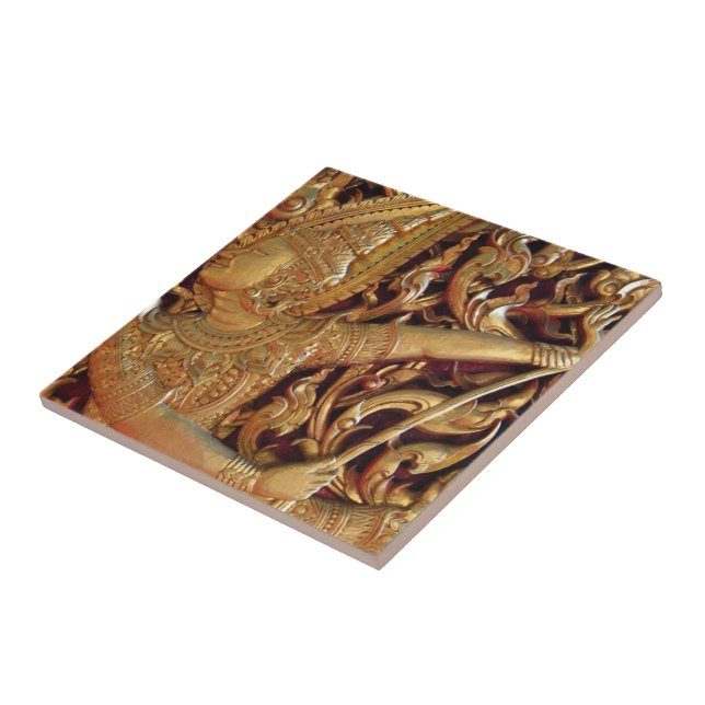 Thai Buddhist Temple Detail Tile (Side)