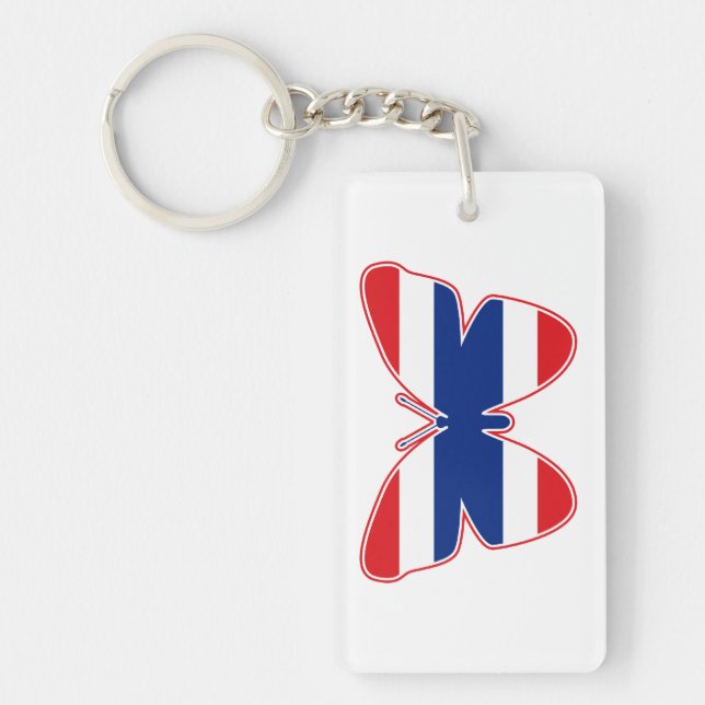 Thai Butterfly Flag Key Ring (Front)