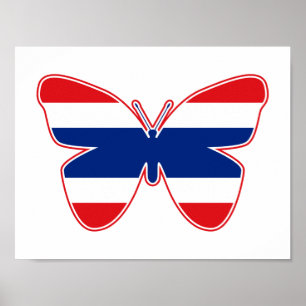 Thai Butterfly Flag Poster