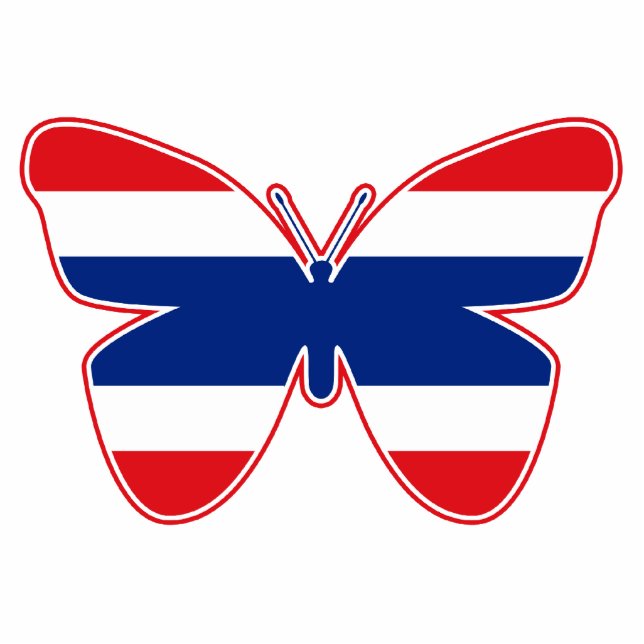 Thai Butterfly Flag Standing Photo Sculpture (Front)