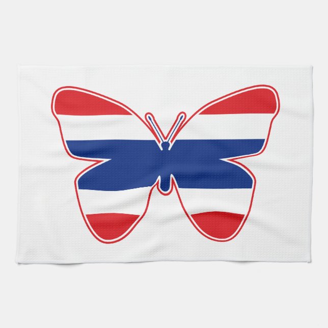 Thai Butterfly Flag Tea Towel (Horizontal)