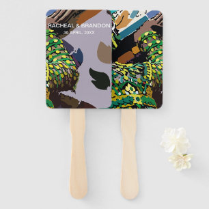 thai culture giant on chao phraya in thailand hand fan
