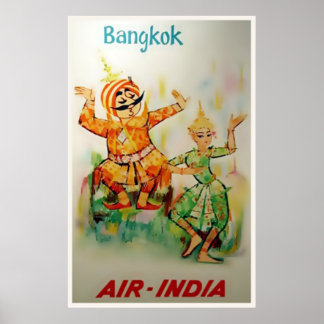 Thai Dance | Vintage Bangkok Thailand Travel Poster