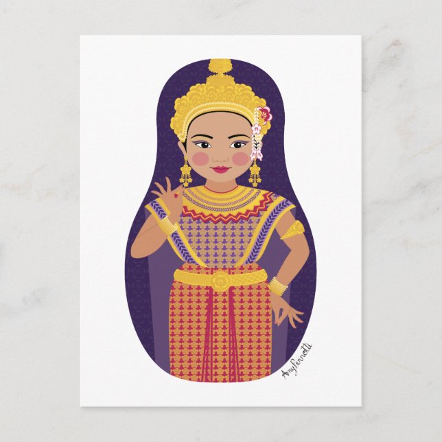 Thai Dancer Matryoshka Postcard (Front)