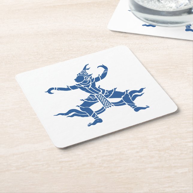 Thai Dancer ⚠ Thailand Sign ⚠ Square Paper Coaster (Angled)