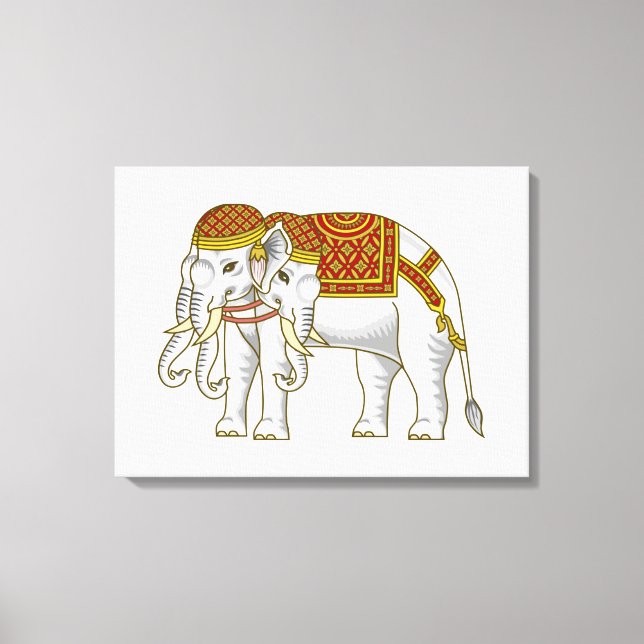 Thai Erawan White Elephant Canvas Print (Front)