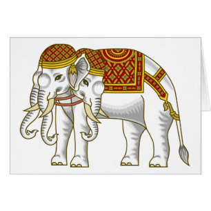 Thai Erawan White Elephant Card