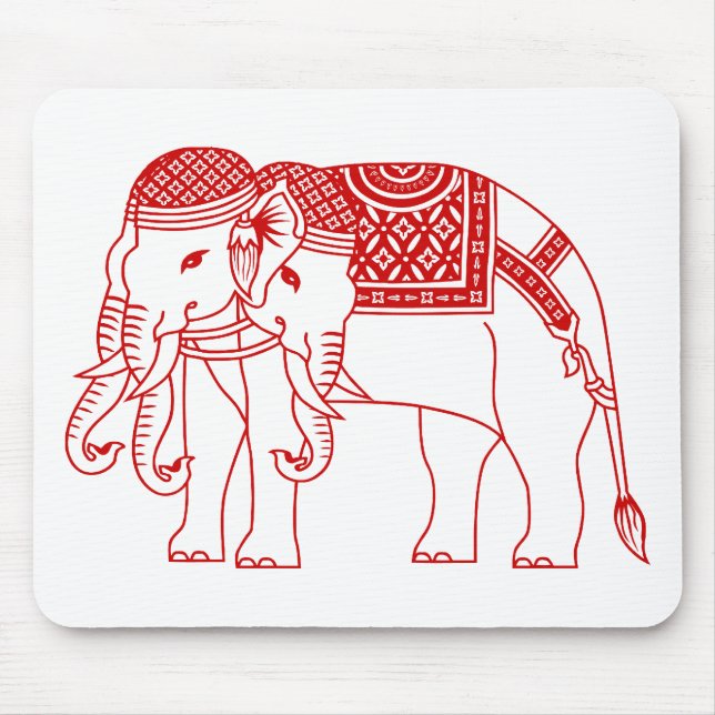 Thai Erawan White Elephant Mouse Mat (Front)