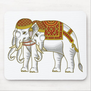 Thai Erawan White Elephant Mouse Mat