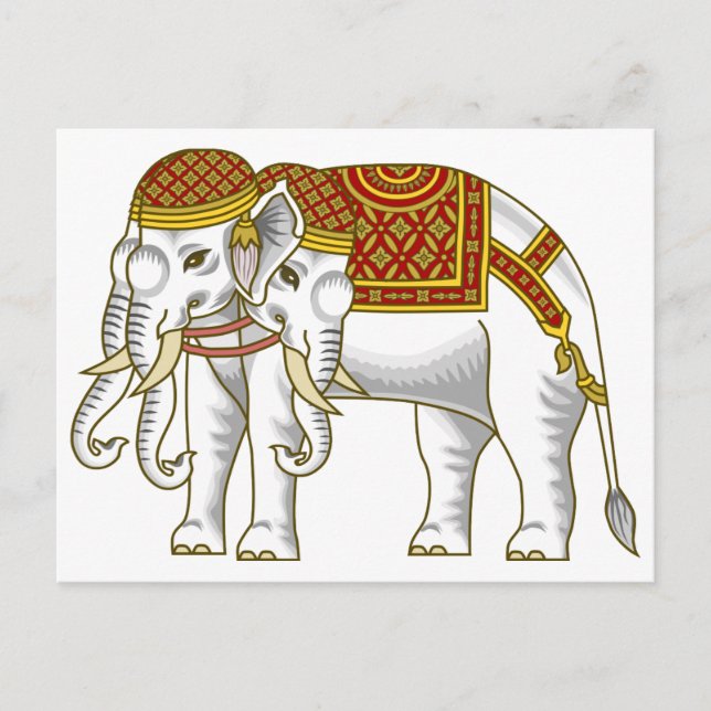 Thai Erawan White Elephant Postcard (Front)