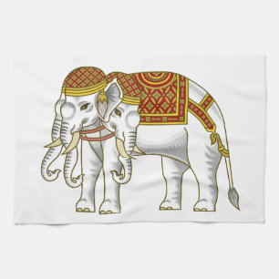 Thai Erawan White Elephant Tea Towel
