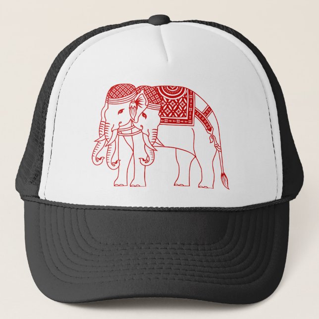 Thai Erawan White Elephant Trucker Hat (Front)