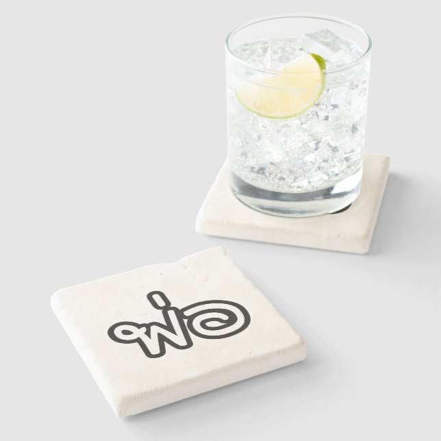 Thai Father - พ่อ / Phaw - Thai Language Script Stone Coaster (Side)