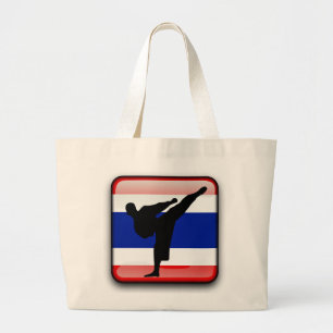 Thai flag large tote bag