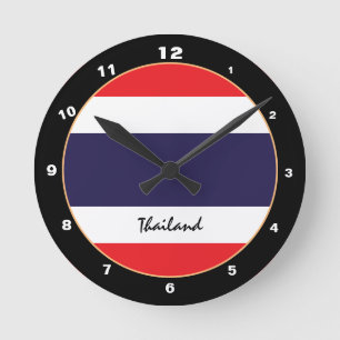 Thai Flag, patriotic Thailand trendy Home / design Round Clock