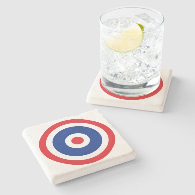Thai Flag Roundel Target Stone Coaster (Side)