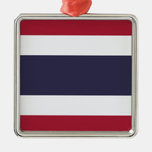 Thai Flag (Thailand) Metal Tree Decoration