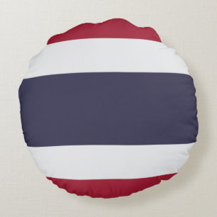 Thai Flag (Thailand) Round Cushion