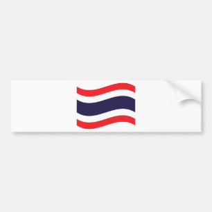 Thai Flag Wave Bumper Sticker