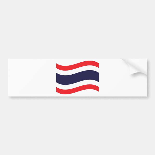 Thai Flag Wave Bumper Sticker (Front)