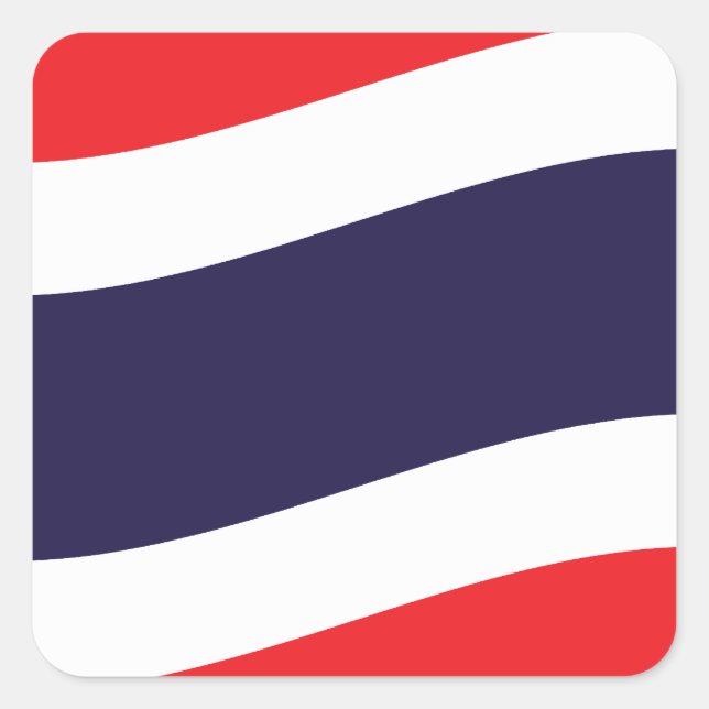 Thai Flag Wave Square Sticker (Front)