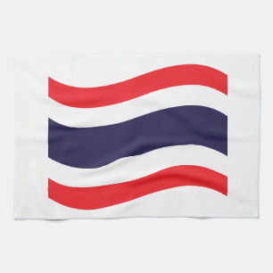 Thai Flag Wave Tea Towel