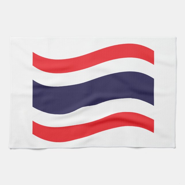 Thai Flag Wave Tea Towel (Horizontal)