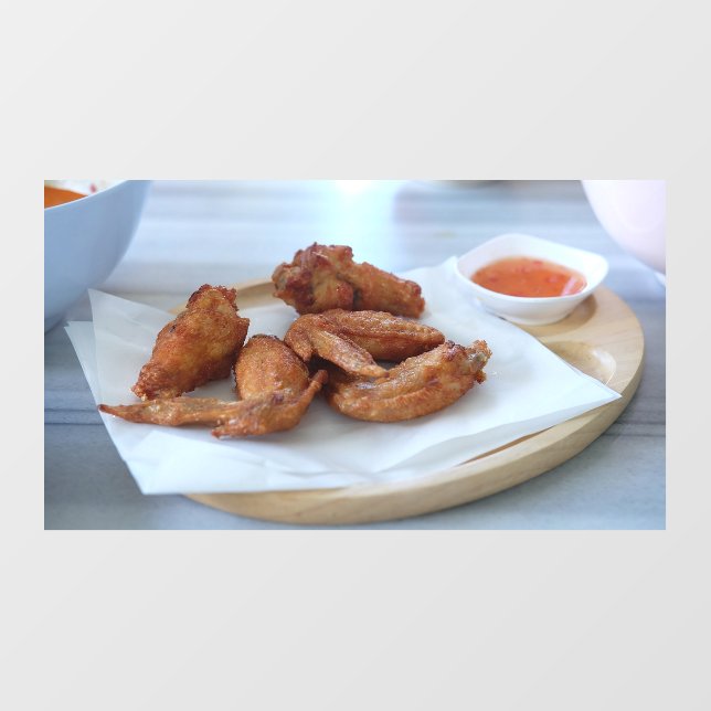 Thai Food Fried Chicken Food Fried Chicken Wings Window Cling (Sheet)