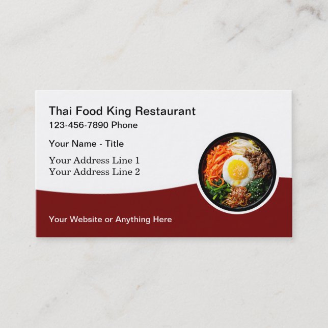 Thai Food Restaurant Asian Cuisine Business Cards (Front)