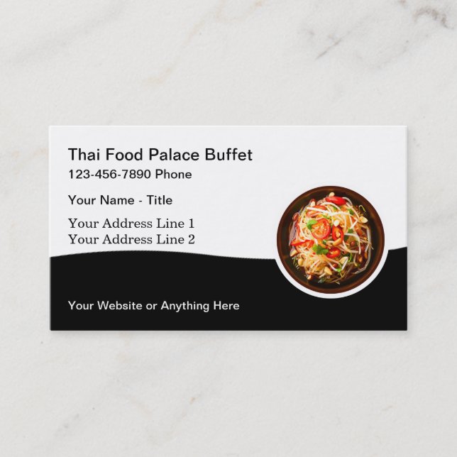 Thai Food Restaurant Cuisine Business Cards (Front)