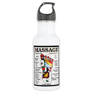Thai Foot Massage ~ Reflexology map 532 Ml Water Bottle