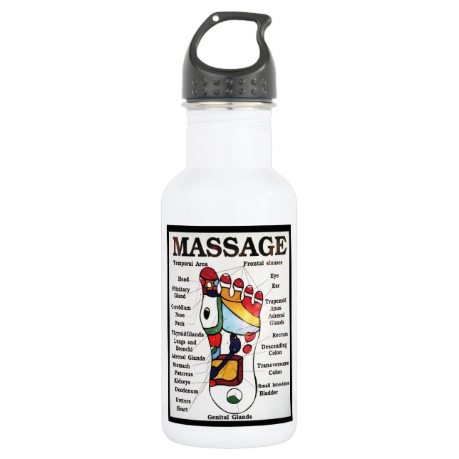 Thai Foot Massage ~ Reflexology map 532 Ml Water Bottle (Front)