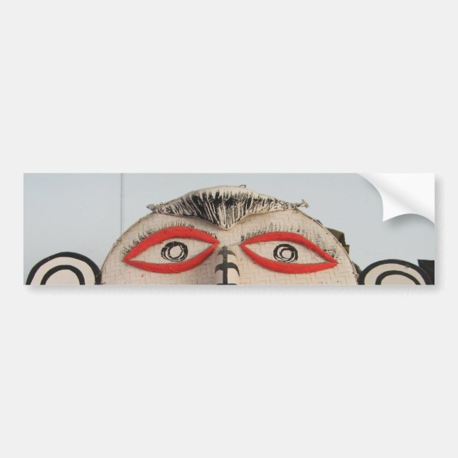 Thai Ghost Face, Phi Ta Khon Mask Festival, Loei Bumper Sticker (Front)